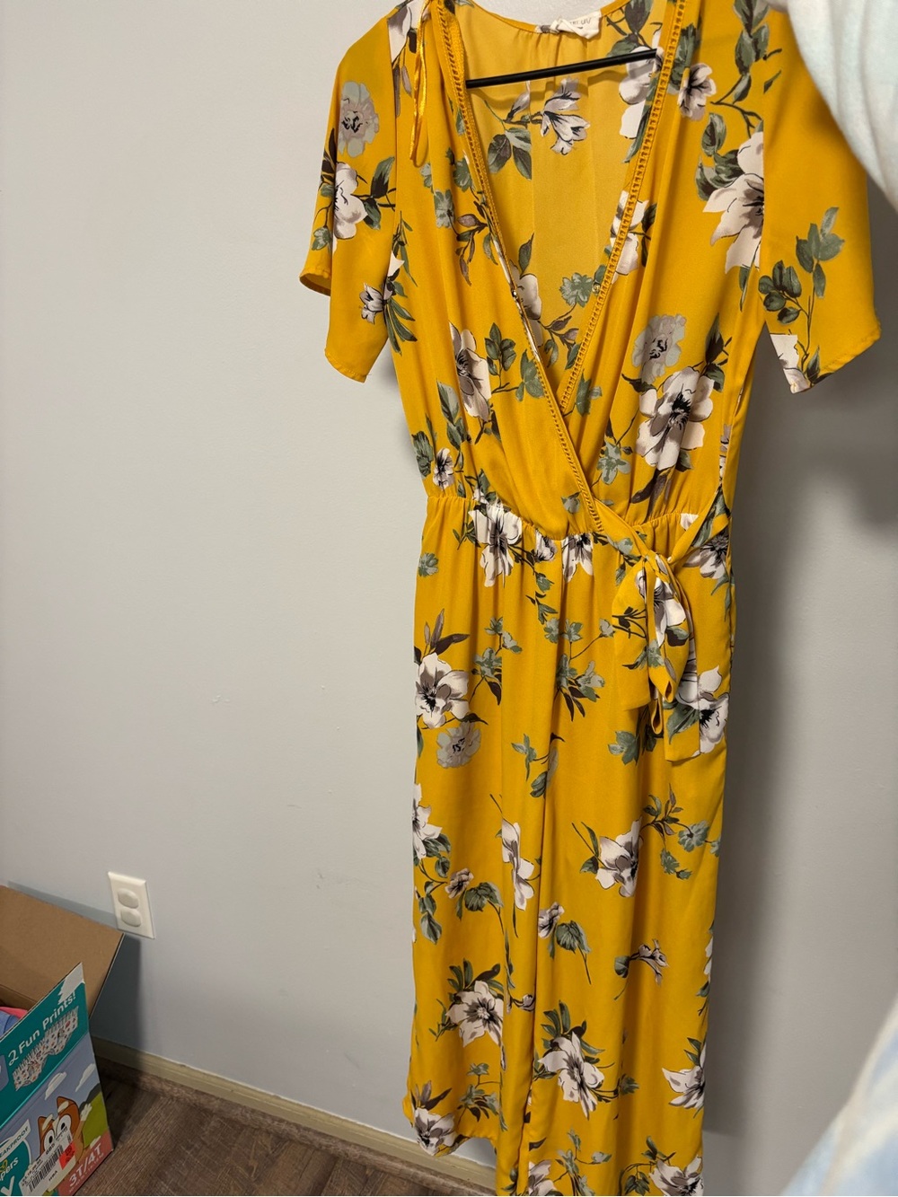 Sienna Sky Yellow Floral Wrap Jumpsuit